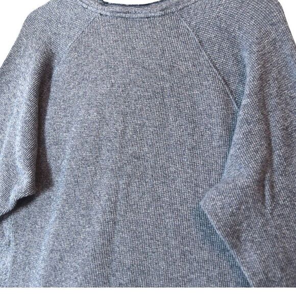 Vince 100% Pima Cotton Waffle Knit Pullover XXL Gray Blue Minimalist Luxe $168 - Picture 3 of 10